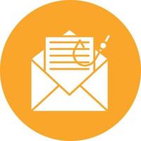 icône de fond de cercle de glyphe de phishing par e-mail vecteur