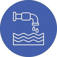 icône de fond de cercle de ligne de gestion de l'eau vecteur