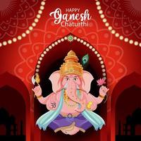 affiche de ganesh chaturthi heureux vecteur