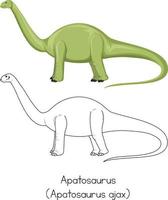 croquis de dinosaure d'apatosaurus vecteur