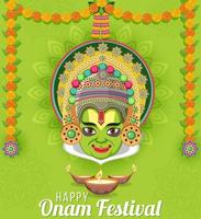 affiche du festival des récoltes hindou onam vecteur