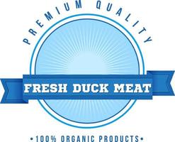 création de logo avec des mots viande de canard fraîche vecteur
