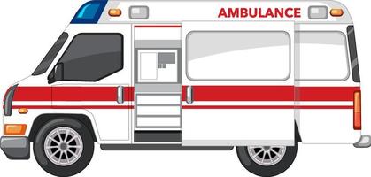 Ambulance d'urgence sur fond blanc vecteur
