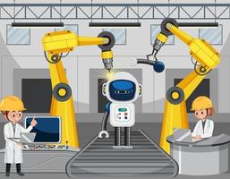 concept de l'industrie de l'automatisation du robot vecteur