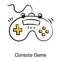 mettez la main sur cette icône de doodle de jeu de console vecteur