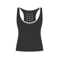 icône de glyphe de débardeur de sport. tee-shirt sans manches. symbole de la silhouette. espace négatif. illustration vectorielle isolée vecteur