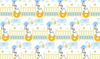 modèle de douche de bébé pour la décoration de la chambre de bébé avec de jolies images vecteur