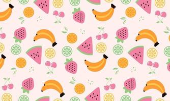 collection de fruits dans des illustrations de style plat dessinés à la main vecteur