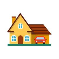 chalet, maison de famille, icône de couleur résidence design plat grandissime. appartement privé. domicile. illustration vectorielle silhouette vecteur