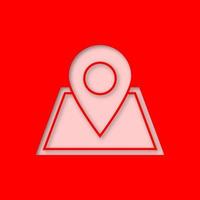 icône de découpe de papier localisant l'emplacement du bâtiment. Navigation GPS. planification de la maison. illustration vectorielle silhouette isolée vecteur