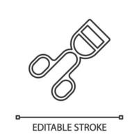 icône linéaire de recourbe-cils. illustration de la ligne mince. outil de maquillage. soin des cils. pince à recourber les faux cils. symbole de contour. dessin de contour isolé de vecteur. trait modifiable vecteur