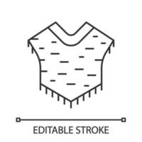 icône linéaire de poncho. vêtements traditionnels sud-américains. cape en laine frangée. illustration de la ligne mince. symbole de contour. dessin de contour isolé de vecteur. trait modifiable vecteur