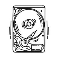 icône externe du disque dur. doodle style d'icône dessiné à la main ou contour. vecteur