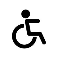 signe handicapé, icône de fauteuil roulant se déplaçant vecteur