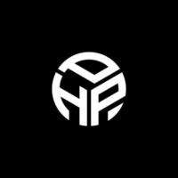 création de logo de lettre php sur fond noir. concept de logo de lettre initiales créatives php. conception de lettre php. vecteur
