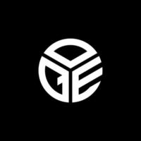 création de logo de lettre oqe sur fond noir. concept de logo de lettre initiales créatives oqe. conception de lettre oqe. vecteur