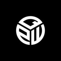 création de logo de lettre qpw sur fond noir. concept de logo de lettre initiales créatives qpw. conception de lettre qpw. vecteur