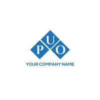 création de logo de lettre puo sur fond blanc. puo creative initiales lettre logo concept. conception de lettre puo. vecteur