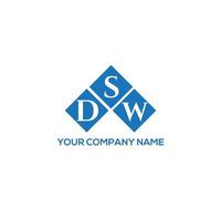 création de logo de lettre dsw sur fond blanc. concept de logo de lettre initiales créatives dsw. conception de lettre dsw. vecteur