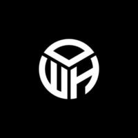 création de logo de lettre owh sur fond noir. owh concept de logo de lettre initiales créatives. oh conception de lettre. vecteur