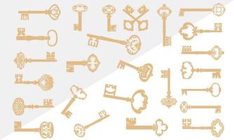 ensemble d'anciens modèles vectoriels d'icônes clés rétro vecteur