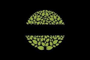 cercle circulaire nature vert feuille feuilles feuillage logo design vecteur