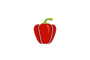 emblème d'insigne de paprika rouge chaud pour restaurant cuisinier ou vecteur de conception de logo d'étiquette de ferme maraîchère