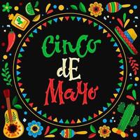 bannière pour la célébration du cinco de mayo vecteur