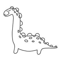 dinosaure dans un style doodle. illustration vectorielle. mignon dino dessiné à la main. livre de coloriage pour enfants. vecteur