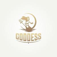 création de logo silhouette déesse de l'océan vecteur