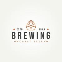 brasserie bière maison dessin au trait logo icône création vecteur
