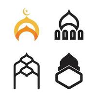 logo islamique, mosquée vecteur