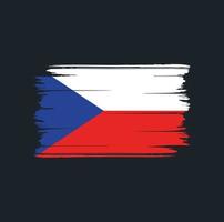 pinceau de drapeau de la république tchèque. drapeau national vecteur