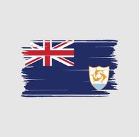 pinceau drapeau anguilla. drapeau national vecteur