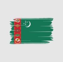 pinceau drapeau turkménistan. drapeau national vecteur