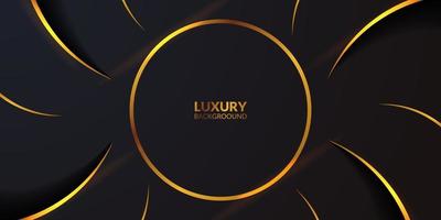 luxe élégant premium noir foncé avec fond de bannière de décoration d'accent doré pour le modèle de prix gagnant vecteur