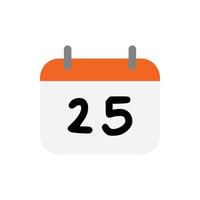 vecteur calendrier jour 25 pour site web, cv, présentation