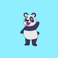 mignon et adorable dessin animé panda.vector illustration vecteur