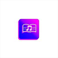 création de logo de modèle d'icône de bibliothèque de musique, création de logo de livre de musique, adaptée aux icônes d'application vecteur