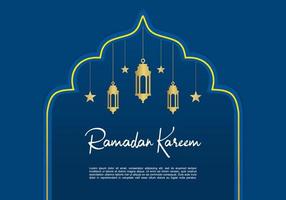 carte de voeux ramadan kareem avec ornements islamiques, étoiles, lanternes vecteur