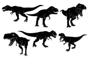 silhouette dessinée à la main de tyrannosaure vecteur