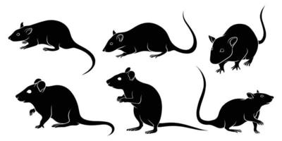 silhouette de rat dessinée à la main vecteur