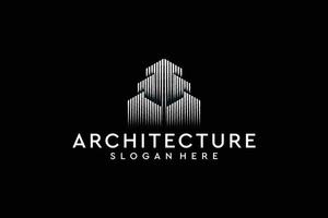 vecteur de conception de logo de ligne d'architecture