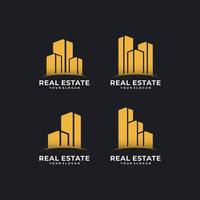ensemble de conception de logo de bâtiment immobilier inspirant vecteur