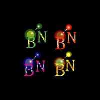 logo multi-couleurs créatif bn, monogramme de logo bn pour l'entreprise.
