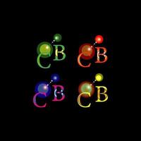 logo multicolore créatif cb, monogramme logo cb pour