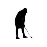 art de la silhouette de golf vecteur