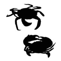 art de silhouette de crabe vecteur