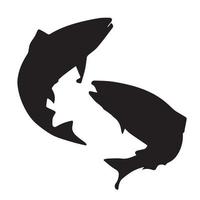 silhouette de poisson saumon vecteur