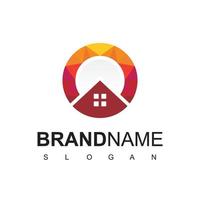 modèle de logo de maison, symbole immobilier vecteur